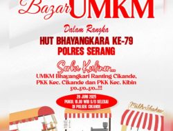 Polsek Cikande Gelar Bazar UMKM, Semarakkan HUT Bhayangkara ke-79 dan Dorong Ekonomi Kerakyatan