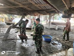 Danramil 0602-10/Pontang Bersama Anggota Gerebeg Sabung Ayam Di Pegandikan Lebak Wangi, Puluhan Orang Lari Kocar Kacir